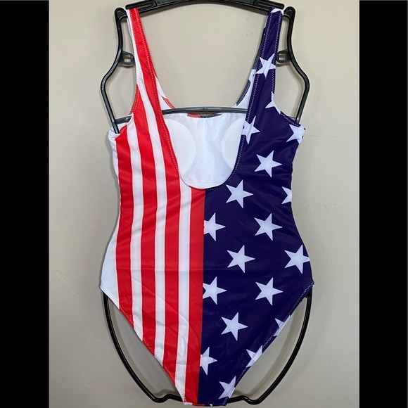 NEW Tuonroad American Flag Prints Women One Piece Swimsuit Bath Suit SM,L,XL,XXL - Picture 7 of 11